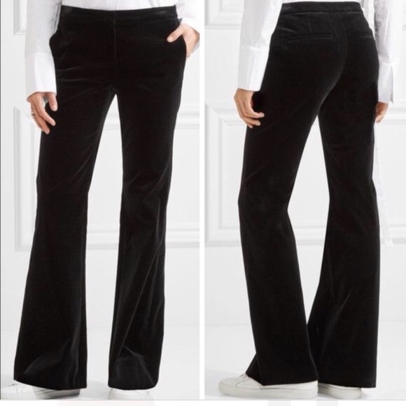 black velvet flare pants
